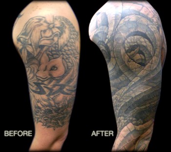 Tattoos - Blackwork tattoos - Stone Free- Cover up