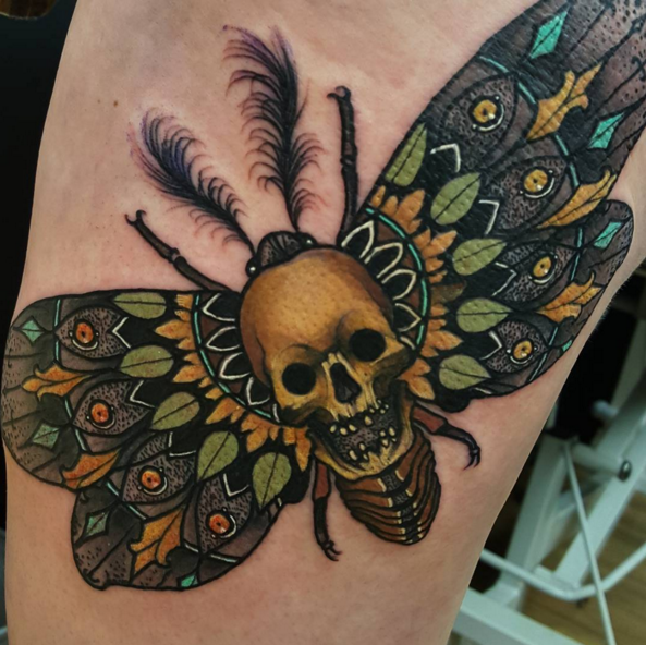 beautiful death moth tattoo by elliot wells done with the beautiful death moth tattoo by elliot wells done with the
