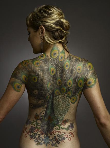 Peacock Back Tattoo Peacock back piece.