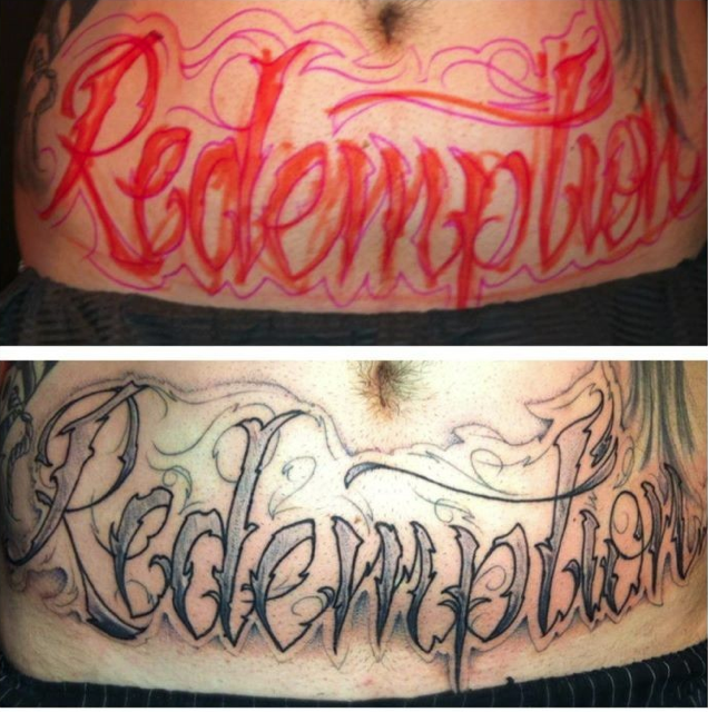 redemption script tattoo by sebastian kraft tattoonow redemption script tattoo by sebastian kraft tattoonow