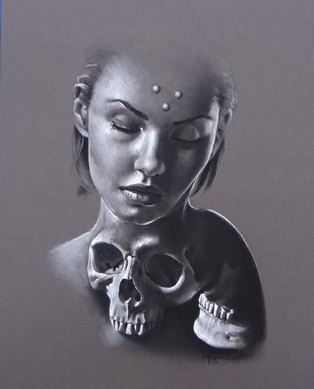 Tattoos - Charcoal on tinted paper - 86069