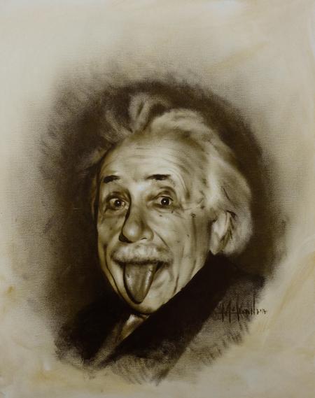 Ian Robert McKown - portrait painting einstein oils