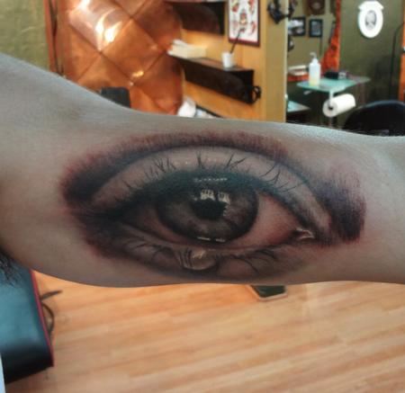 Tattoos - eyeball tattoo on arm - 76949