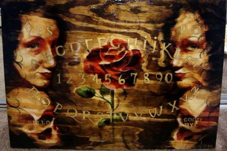 Ian Robert McKown - Ouija Board ink on wood