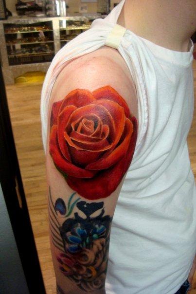 Tattoos - tattoo red rose - 69736