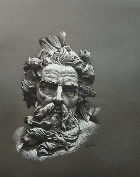 Ian Robert McKown - poseidon charcoal