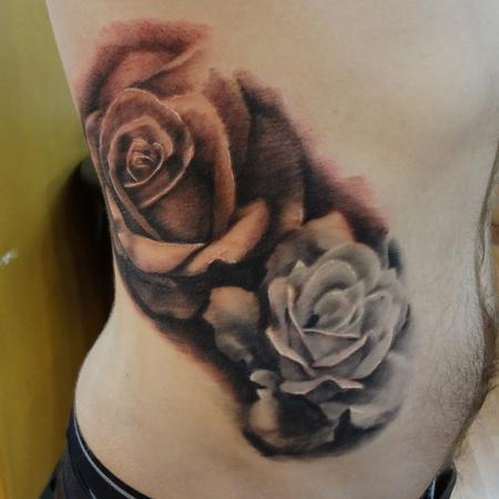 Ian Robert McKown - rose tattoos on ribs