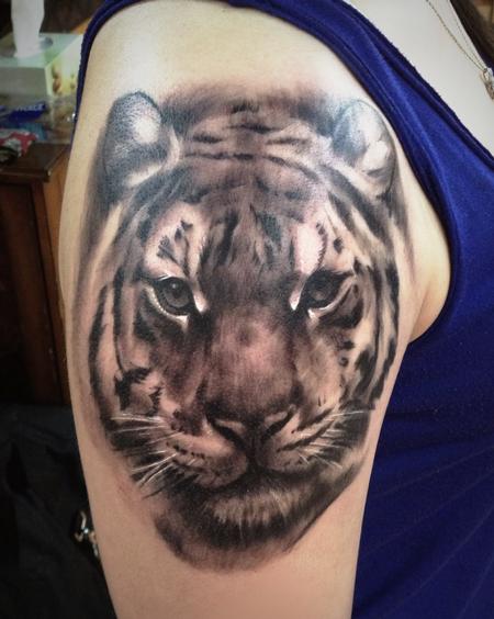 Tattoos - tiger head! Attack! - 89211