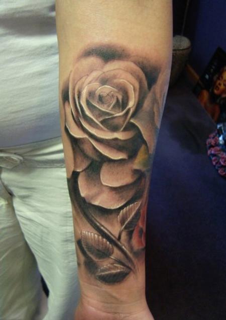 Tattoos - Rose tattoos on ribs - 78653