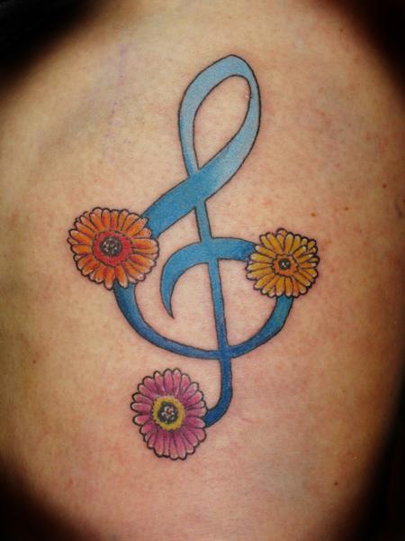 Tattoos - Stacey Blanchard - Treble clef and Daisies