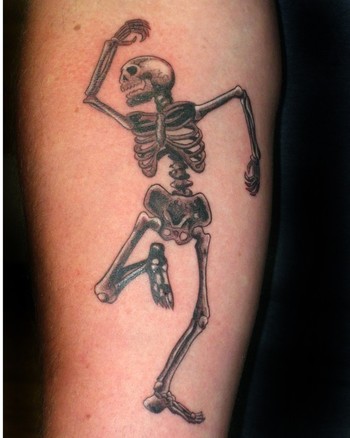Tattoos Stacey Blanchard Dancing Skeleton click to view large image