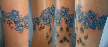Tattoos - Blaze Schwaller - forget me not flower anklet