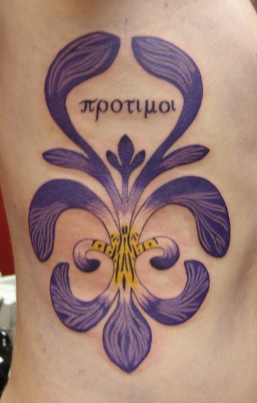 Tattoos Flower tattoos Iris Fleur de Lis Tattoo on Ribs