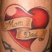tattoo galleries/ - Heart with Mom and Dad Banner - 39888