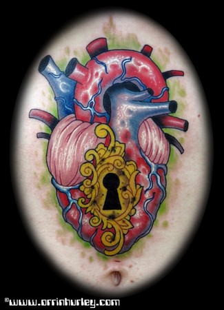 Traditional Human Heart Tattoo