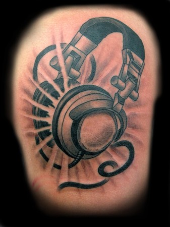 Tattoos Music tattoos Headphones click to view large image