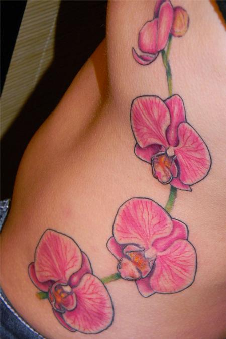 Galen Luker orchid tattoo