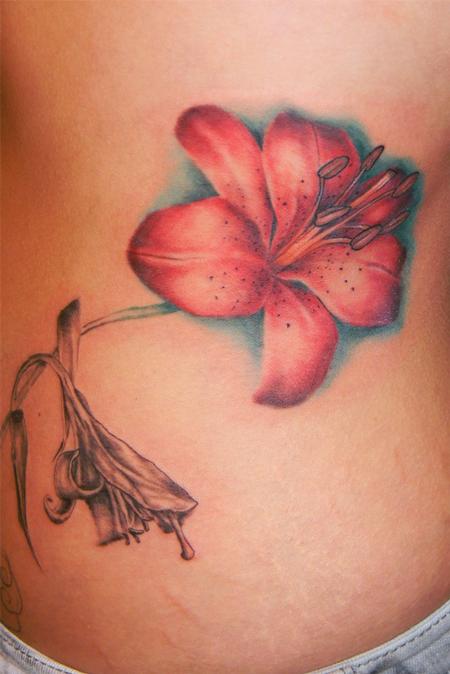 side piece tattoos. tiger lily side piece. Tattoos