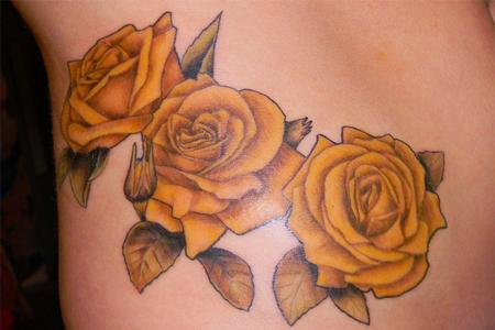Galen Luker yellow rose tattoo