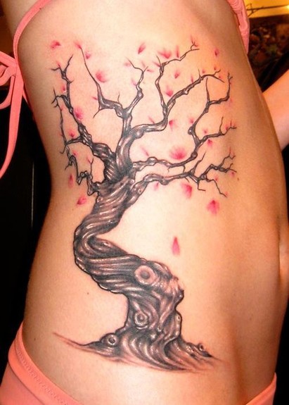 cherry blossom tree tattoo side. Cherry blossom tree tattoo