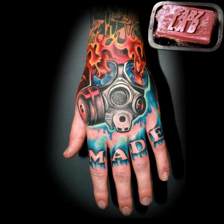 Skull Hand Mask Tattoo