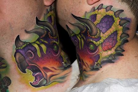 Tattoos - Dinosaur Neck tattoo - 113678