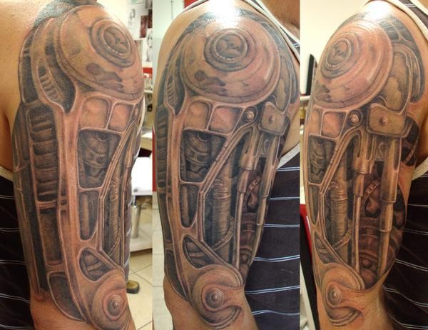 Tattoos Teneile Napoli Biomechanical half sleeve