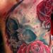 tattoos/ - Realistic Skull and Rose Tattoo - 60564