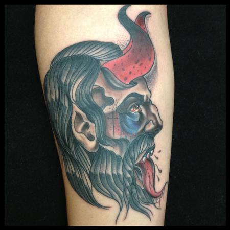 Gary Dunn - Color traditional Devil tattoo, Gary Dunn Art Junkies Tattoo