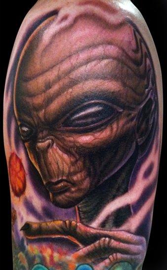 Freehand alien Tattoo Design Thumbnail
