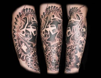 Worlds Best Tattoos Tattoos Blackwork Sprocket Chain N Stars
