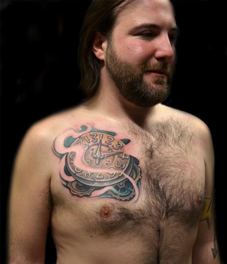 Tattoos Tattoos Body Part Chest Tattoos for Men Labyrinth clock