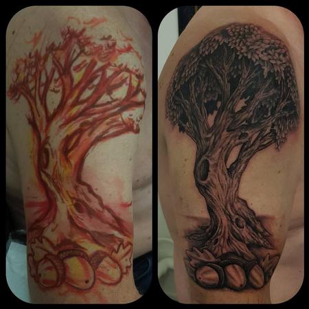 Tattoos - Freehand Oak tree - 133708