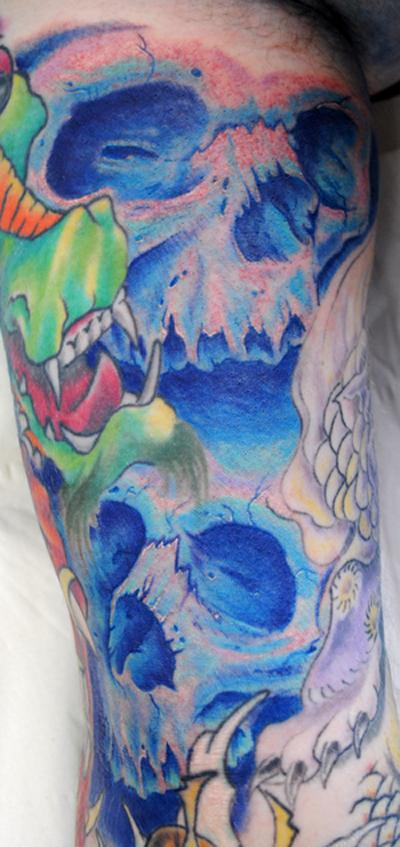 Blue Skull Tattoo