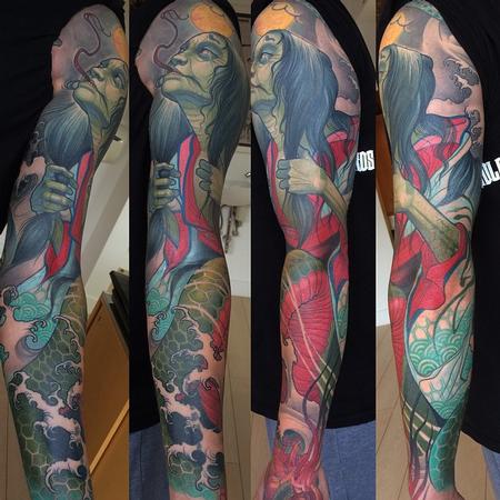 Steve Moore - Kiyohime tattoo sleeve