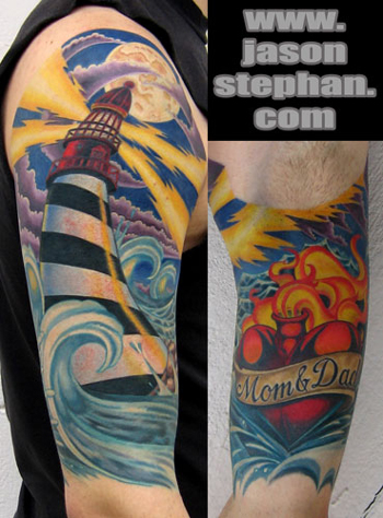 Tattoos - Cartoon tattoos - Lighthouse