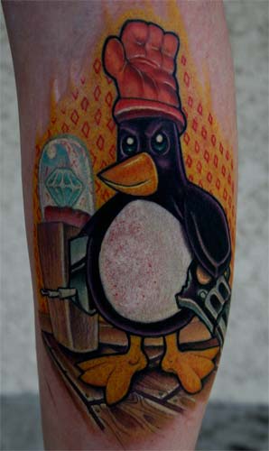 Tattoos - Cartoon tattoos - PENGUIN