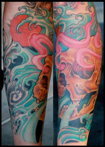 Keyword Galleries Color Tattoos Skull Tattoos Nature Water 