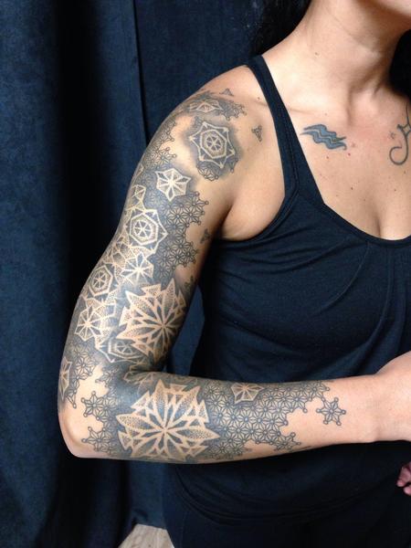 Tattoos - feminine geometry sleeve - 99957
