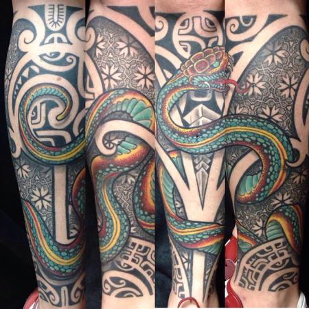 Tattoos - polynesian snake mix - 99966