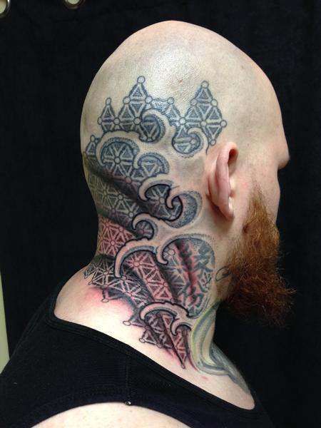 Tattoos - pattern and wave head - 99971