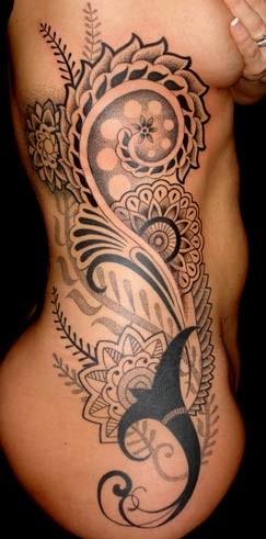 Cory Ferguson - Blackwork side rib tattoo