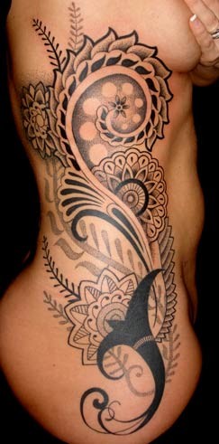 Tattoos - Blackwork side rib tattoo - 53025