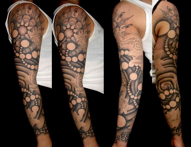 Cory Ferguson dotwork sleeve tattoo