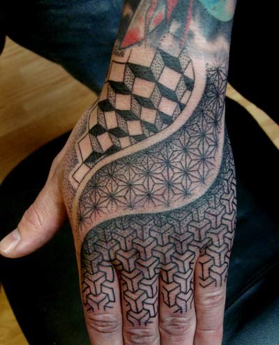 Geometry hand tattoo