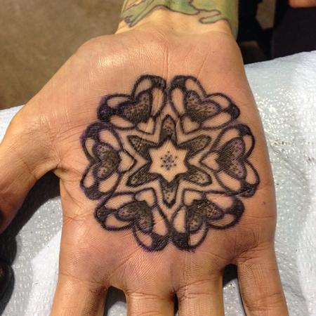 Tattoos - Palm heart mandala - 99212