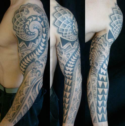 Tattoos - Spiral sleeve tattoo - 53027