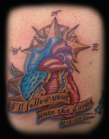 Diego Heart Compass Tattoo Large Image Leave Comment