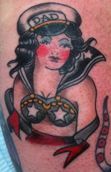 Adam Lauricella - Traditional Sailor Girl from Sailor Jerrys Flash Tattoo