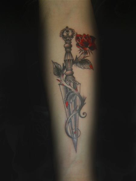 Visiting Artist - Christian Brito - Dagger with Rose